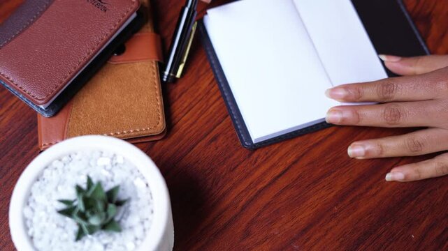 Writing 'Have a nice day.' message in book. positive motivation footage. 4k