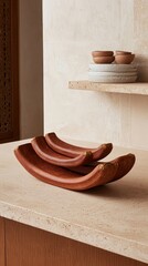 Elegant Dried Eucalyptus Pods on a Neutral Beige Surface