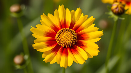 Vibrant Coreopsis Flower in Full Bloom - A Detailed Close-up.