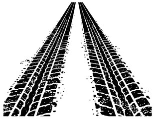  Two black car tires stand upright on a white backdrop, showing deep tread and glossy, wet surfaces. Ideal for automotive