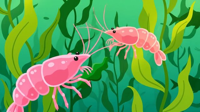 Swimming with the Cutest Pink Shrimp Under the Sea