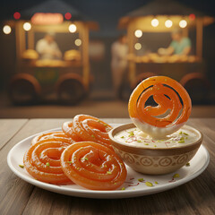 Jalebi with Rabri in Festive Street Food Scene