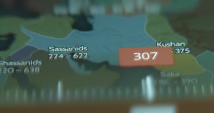 The Parthian Empire map since year 247 BC timelapse