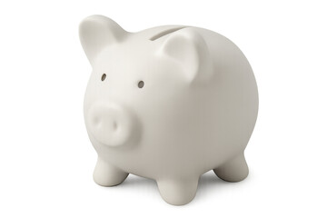 Piggy bank representing savings, finance, investment, and future financial planning on transparent background