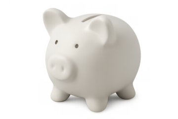 Piggy bank representing savings, finance, investment, and future financial planning on transparent background