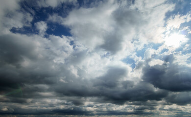 dark dramatic sky with stormy clouds before rain as abstract background, cloudy weather