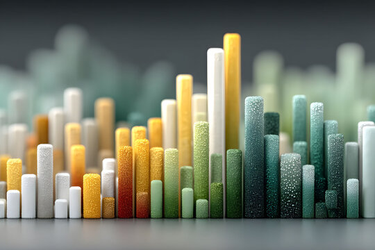 Futuristic Data Visualization with Colorful Cylindrical Abstract Bar Graphs for Analytics and Design - Powered by Adobe