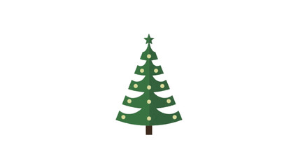 Fototapeta premium A Simple Decorated Christmas Tree With Star At The Top
