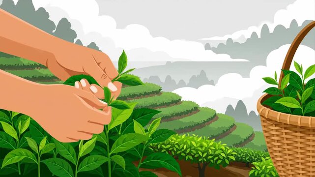 Stunning Tea Terraces Hand Harvesting Perfection