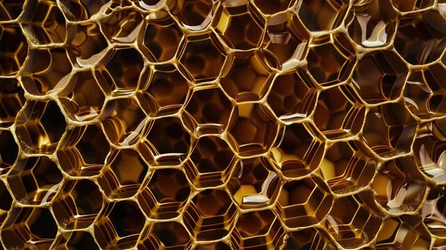 Microscopic view of bee hive structure
