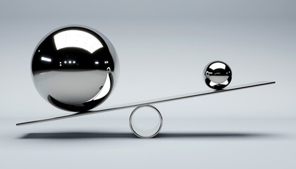 Balance Concept with Large and Small Chrome Spheres on Seesaw Minimal Background.