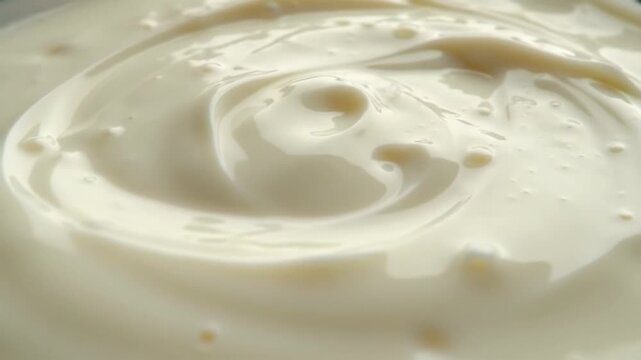 Swirled white dairy food closeup, smooth texture, surface detail, texture for recipe and design use