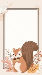 A cute squirrel holding a cupcake in its mouth