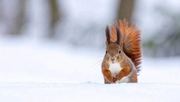 squirrel in the snow