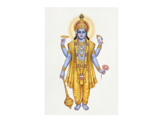 A majestic depiction of lord vishnu standing gracefully