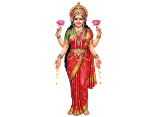 devotional depiction of goddess lakshmi Standing gracefully