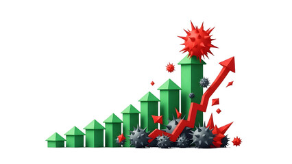 Financial Market Crash Chart Illustration with Downtrend Arrow