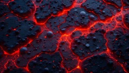 Red lava texture background with molten patterns, glowing cracks, and intense volcanic energy