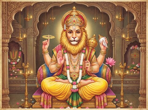 lord narasimha the man-lion avatar of vishnu