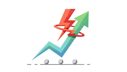 Volatile Market Arrow Illustration for Business Risk Concept