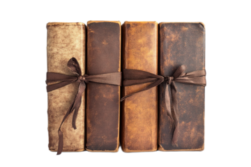 Vintage books tied neatly