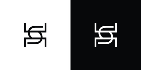 Unique and modern HS letter logo design