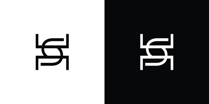Unique and modern HS letter logo design