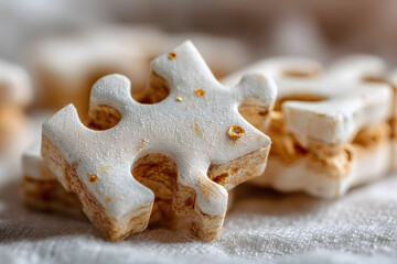 Creative Food Concept: Marshmallow Puzzle Piece for Unique Dessert Designs