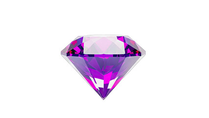 Purple Diamond Isolated on White Background