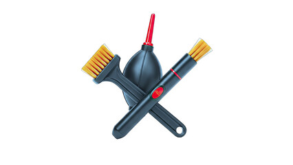 Camera Cleaning Tools on White Background
