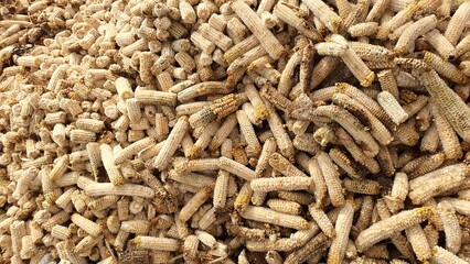 Corncob Waste Piled as Agricultural Byproduct Texture