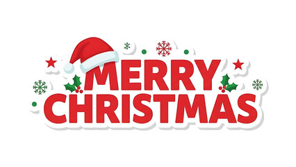 Festive Holiday Greeting with Santa Hat and Winter Decorations, Perfect for Christmas Celebrations and Seasonal Wishes Design