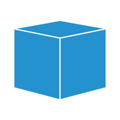 Blue 3D Cube Illustration