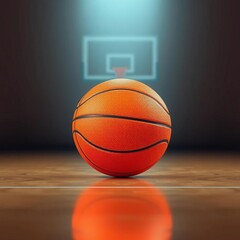 Fototapeta premium A vibrant orange basketball with a textured surface, ready for a game, dribble, athlete