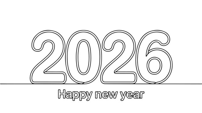 coloring page for children or adults, often used for educational purposes or as a festive activity around New Year's Eve.