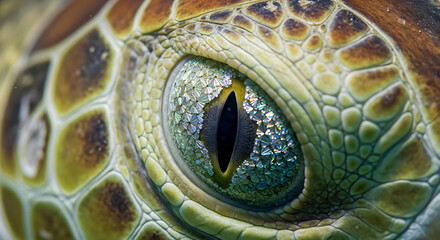 Close Up of Lizard Eye with Textured Scales