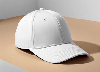 White baseball cap mock up on color background. 3d render.