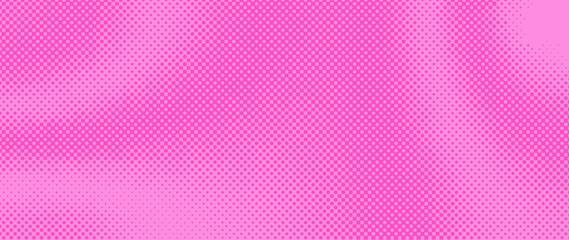 Bright pink halftone gradient background with soft dotted wave texture. Modern pop art backdrop for fashion design, beauty ads, summer banners, social media templates and vibrant digital layouts