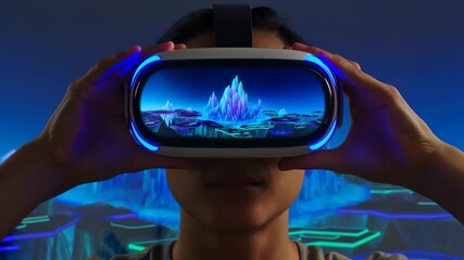 Immersive virtual reality adventure: exploring futuristic worlds with vibrant visuals