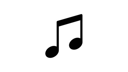 Black Musical Eighth Note Symbol Isolated.