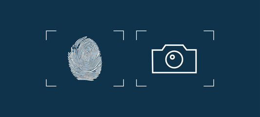 Fingerprint and Face Scan icons, Highlighting Bio metric Identity Verification, Financial Security.The Scene Conveys the theme of technology and security, highlighting bio metric identification.