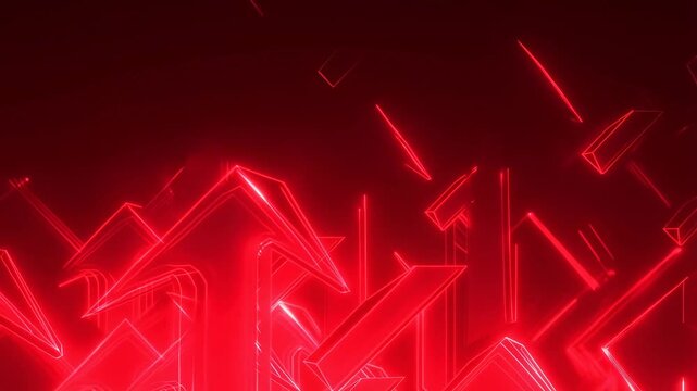 Vibrant red abstract lines dance in dynamic light patterns