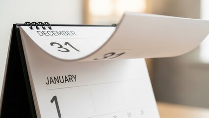 Calendar Turning from December to January Date New Year Time. Concept featuring calendar, december, january, date, new year.