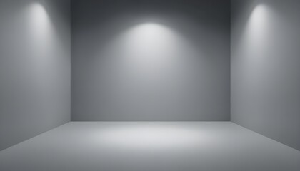 Obraz premium Minimal Grey Empty Studio Room with Soft Gradient Background for Product Display