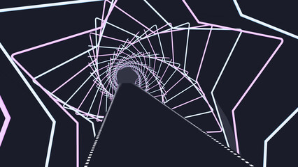 星の渦のような光のトンネルのイラスト