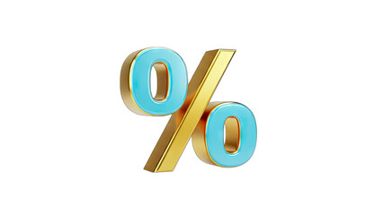 3D Percentage Symbol Isolated on White Background