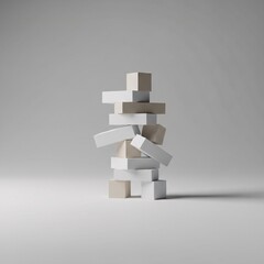 Obraz premium Unstable Geometric Structure Representing Business Risk and Uncertainty