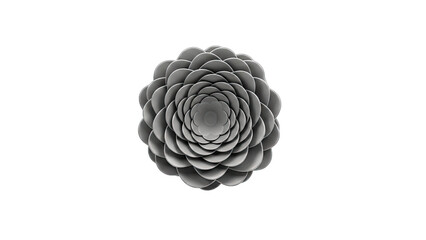 Abstract Flower Sculpture Isolated on White Background