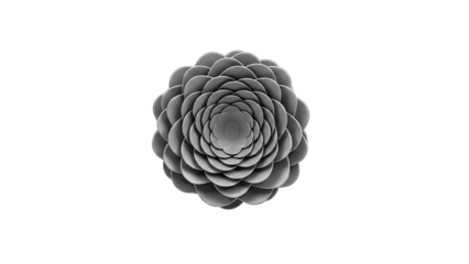 Abstract Flower Sculpture Isolated on White Background