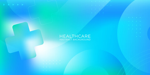 Abstract medicine concept gradient background with medical cross shape and soft blue green color gradations. Clean healthcare bg for science, telemedicine, diagnostics and clinical interface design